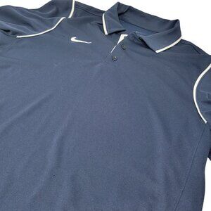 Nike Dri-Fit Golf Polo Shirt Size Medium Men's Navy-Blue‎ Short Sleeve